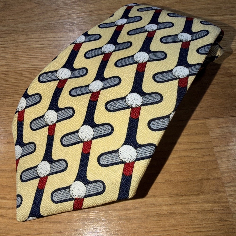 Sky Bend Country Club Vintage Neck Tie Golfing Golf 56" Men's Made in USA